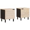 vidaXL Nočn&yacute; stol&iacute;k 2 ks Biela 40 x 33 x 46 cm Mas&iacute;vne mango drevo