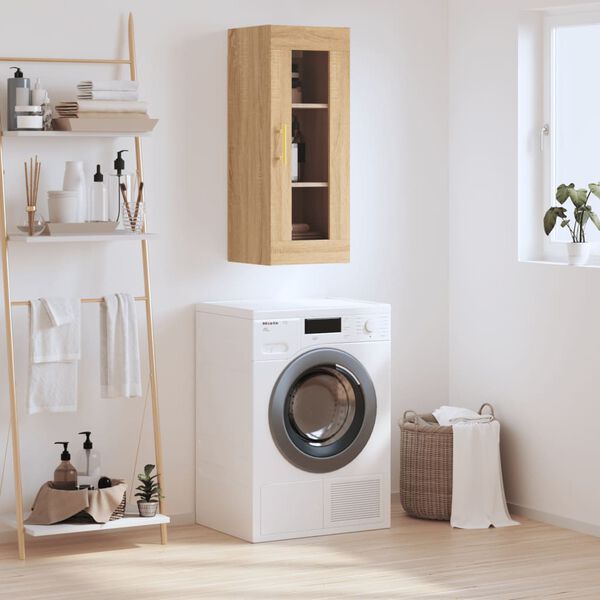 vidaXL N&aacute;stenn&aacute; skrinka siv&yacute; dub sonoma 34,5x34x90 cm