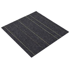 vidaXL Kobercov&aacute; dlaždica Tmavo &scaron;ed&aacute; s pruhmi 50 x 50 cm 20 ks