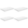 vidaXL Pl&aacute;vaj&uacute;ce n&aacute;stenn&eacute; police 4 ks, leskl&eacute; biele 40x23,5x3,8 cm, MDF