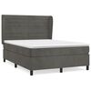 vidaXL Posteľn&yacute; r&aacute;m boxspring s matracom tmavosiv&yacute; 140x190 cm zamat