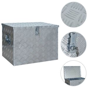 vidaXL Hlin&iacute;kov&aacute; bednička 610x430x455 mm strieborn&aacute;