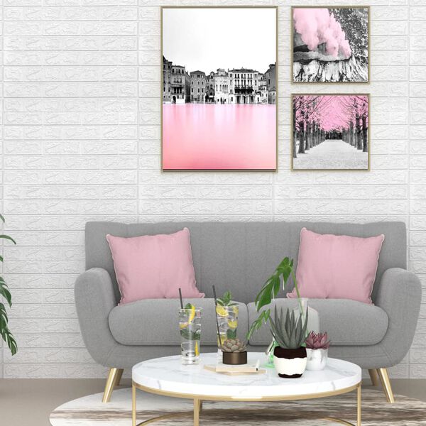 vidaXL 3D tapeta tehly samolepiaca 20 ks biela