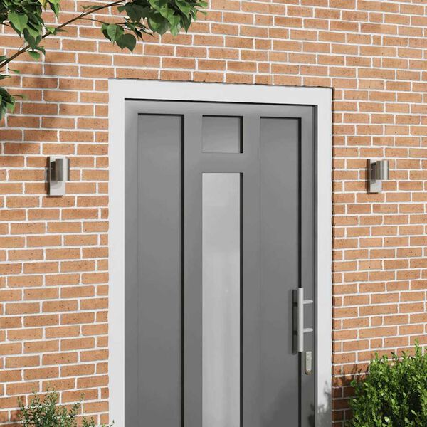 vidaXL Vonkajšie nástenné svetlá 2 pcs Strieborná 6.5 x 10.5 x 16 cm