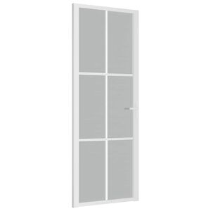 vidaXL Vn&uacute;torn&eacute; dvere 76x201,5 cm biele matn&eacute; sklo a hlin&iacute;k