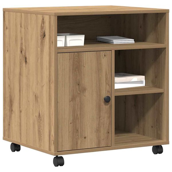 vidaXL Stojan na tlačiareň s úložiskom dub artisan 60 x 50 x 67 cm