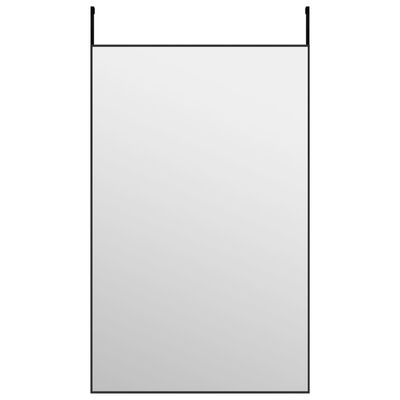 vidaXL Zrkadlo na dvere čierne 50x80 cm sklo a hliník