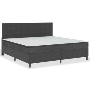 vidaXL Posteľ boxspring tmavo&scaron;ed&aacute; l&aacute;tkov&aacute; 200x200 cm