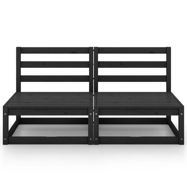 vidaXL Záhradná 2-miestna pohovka čierna masívna borovica