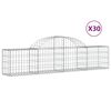 vidaXL Obl&uacute;kov&yacute; gabionov&yacute; k&ocirc;&scaron; 30 ks 200x30x40/60 cm pozinkovan&eacute; železo