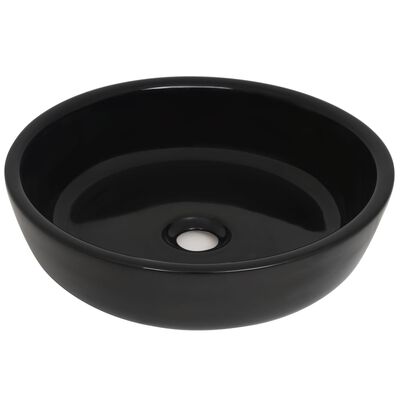 vidaXL Umývadlo čierne 42x12 cm keramické okrúhle