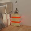 vidaXL Nočný stolík s LED, biela a sonoma 45x35x67cm, kompozitné drevo