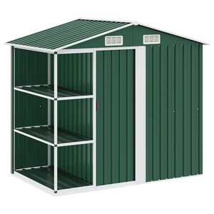 vidaXL Z&aacute;hradn&aacute; k&ocirc;lňa s reg&aacute;lom zelen&aacute; 205x130x183 cm železn&aacute;