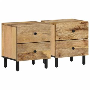 vidaXL Nočn&eacute; stol&iacute;ky 2 ks 40x33x46 cm mas&iacute;vne mangovn&iacute;kov&eacute; drevo