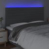 vidaXL Čelo postele s LED tmavosivé 200x5x118/128 cm látka