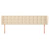 vidaXL Čelo postele so záhybmi krémový 203x23x78/88 cm látka