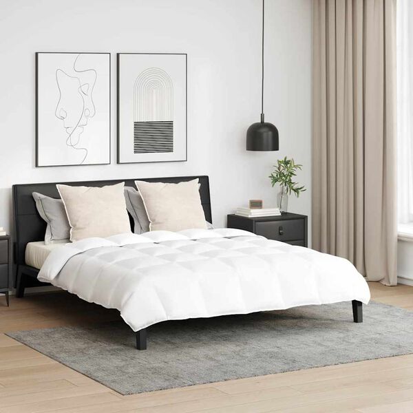 vidaXL Sada prikrývok s vankúšom 3 pcs Biela Husacia perie