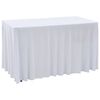 vidaXL Naťahovacie obrusy na st&ocirc;l so z&aacute;vesom 2 ks biele 243x76x74 cm