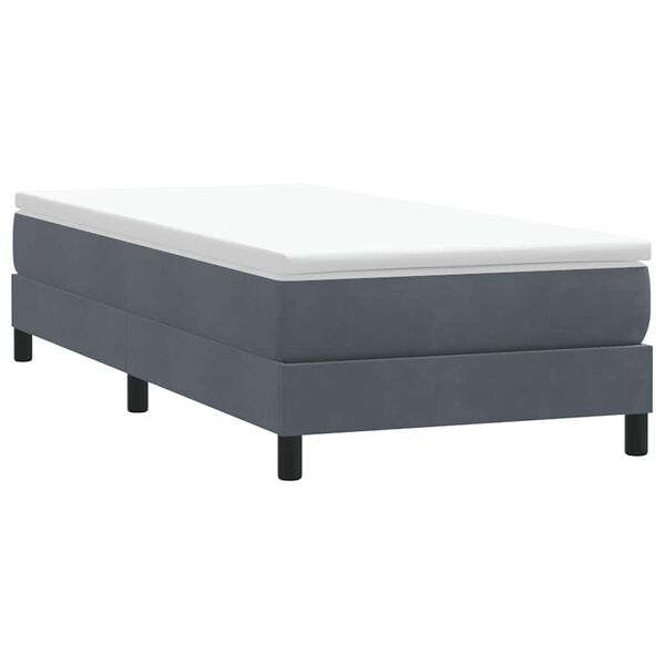 vidaXL Posteľný rám boxspring bez matracom tmavosivý 80x220 cm zamat