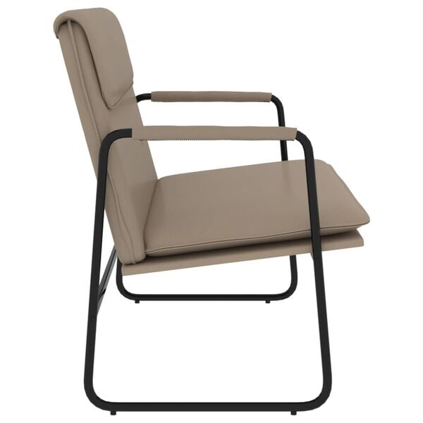 vidaXL Lavička kapučínová 100x64x80 cm umelá koža