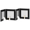 vidaXL Skladacia psia br&aacute;na so stojanmi 4 pcs Čierny dub 241 cm