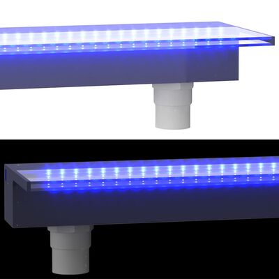 vidaXL Vodopádový prepad s RGB LED diódami akryl 60 cm