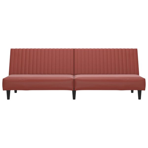 vidaXL 2-miestna denn&aacute; posteľ, v&iacute;novo červen&aacute;, umel&aacute; koža