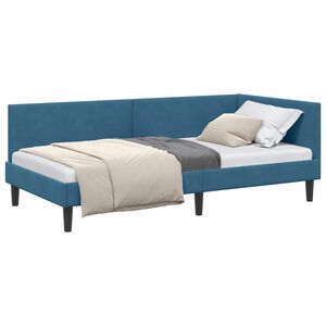 vidaXL Rohov&yacute; r&aacute;m postele Modr&aacute; 80 x 200 cm Zamat