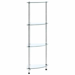 vidaXL Reg&aacute;l so 4 policami, priehľadn&yacute; 30x30x100 cm, tvrden&eacute; sklo