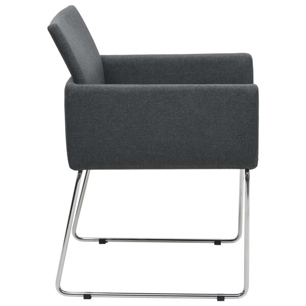 vidaXL Jedálenské stoličky 2 ks tmavosivé látkové