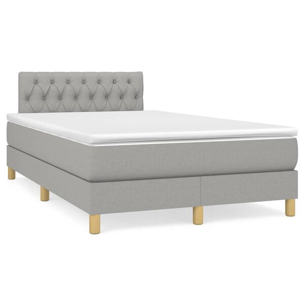 vidaXL Boxspring posteľ s matracom bledosiv&aacute; 120x190 cm l&aacute;tka