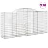 vidaXL Obl&uacute;kov&eacute; gabionov&eacute; ko&scaron;e 30 ks 300x50x140/160 cm pozink. železo