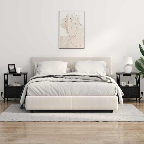 vidaXL Nočn&yacute; stol&iacute;k Čierny dub 41,5 x 40,5 x 55 cm Kompozitn&eacute; drevo