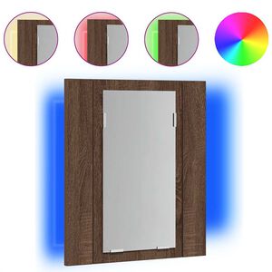 vidaXL LED zrkadlov&aacute; skrinka hned&yacute; dub 40x12x45 cm kompozitn&eacute; drevo