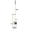 vidaXL Strom pre mačky od podlahy po strop bledosiv&yacute; 258,5-284,5 cm