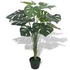 vidaXL Umel&aacute; rastlina, monstera s kvetin&aacute;čom 70 cm, zelen&aacute;