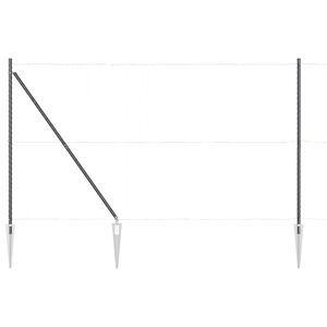 vidaXL Plotové stĺpy 13 pcs Sivá Ø32mm 170 cm Pozinkovaná oceľ