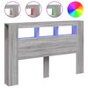 vidaXL Čelo s LED siv&yacute; dub sonoma 160x18,5x103,5 cm kompozitn&eacute; drevo