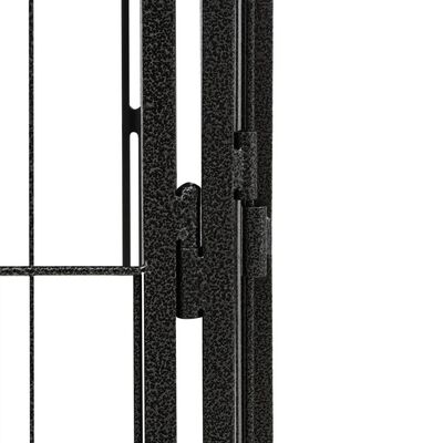 vidaXL Ohrádka pre psov 32 panelov čierna 100x50 cm práškovaná oceľ