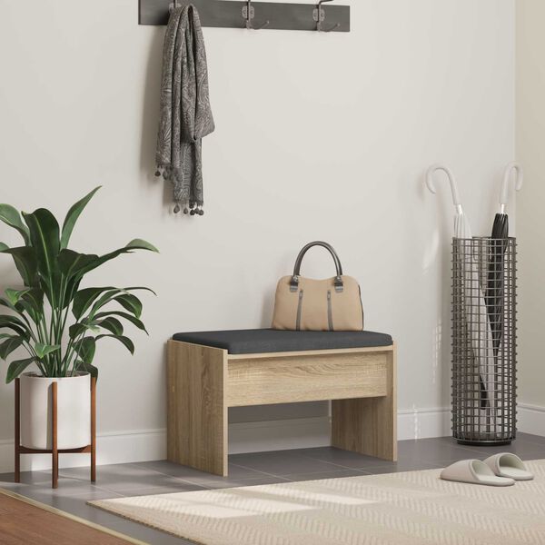 vidaXL Predsieňov&aacute; lavica s vank&uacute;&scaron;om Sonoma dub 63 x 38 x 40 cm