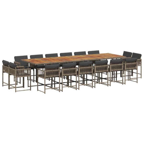 vidaXL 17-dielna z&aacute;hradn&aacute; jed&aacute;lensk&aacute; s&uacute;prava s vank&uacute;&scaron;mi siv&aacute; polyratan