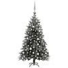 vidaXL Umel&yacute; vianočn&yacute; stromček s LED, sadou g&uacute;ľ a snehom 150cm PVC+PE