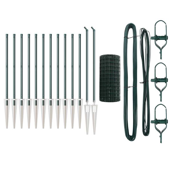 vidaXL Plot s podperou Zelen&aacute; 0,6 x 25 m Ocel a PVC