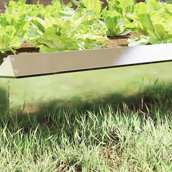 vidaXL Slim&aacute;kov&aacute; ohrada 16 pcs Strieborn&aacute; 100 x 3,5 x 25 cm