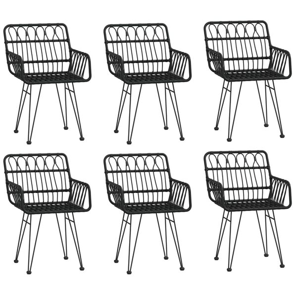 vidaXL 7-dielna z&aacute;hradn&aacute; jed&aacute;lensk&aacute; s&uacute;prava čierna polyratan