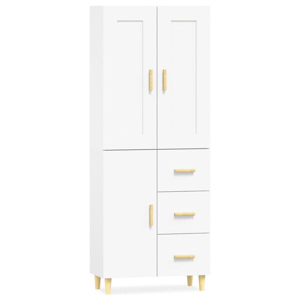 vidaXL Vysok&aacute; skrinka biela spracovan&eacute; drevo