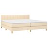 vidaXL Boxspring posteľ s matracom kr&eacute;mov&aacute; 200x200 cm l&aacute;tka