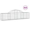 vidaXL Obl&uacute;kov&yacute; gabionov&yacute; k&ocirc;&scaron; 25 ks 200x30x40/60 cm pozinkovan&eacute; železo