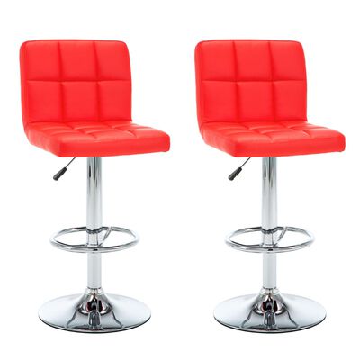 vidaXL Barové stoličky 2 ks, červené, umelá koža