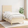 vidaXL Posteľn&yacute; r&aacute;m boxspring s matracom kr&eacute;mov&yacute; 90x190 cm l&aacute;tka